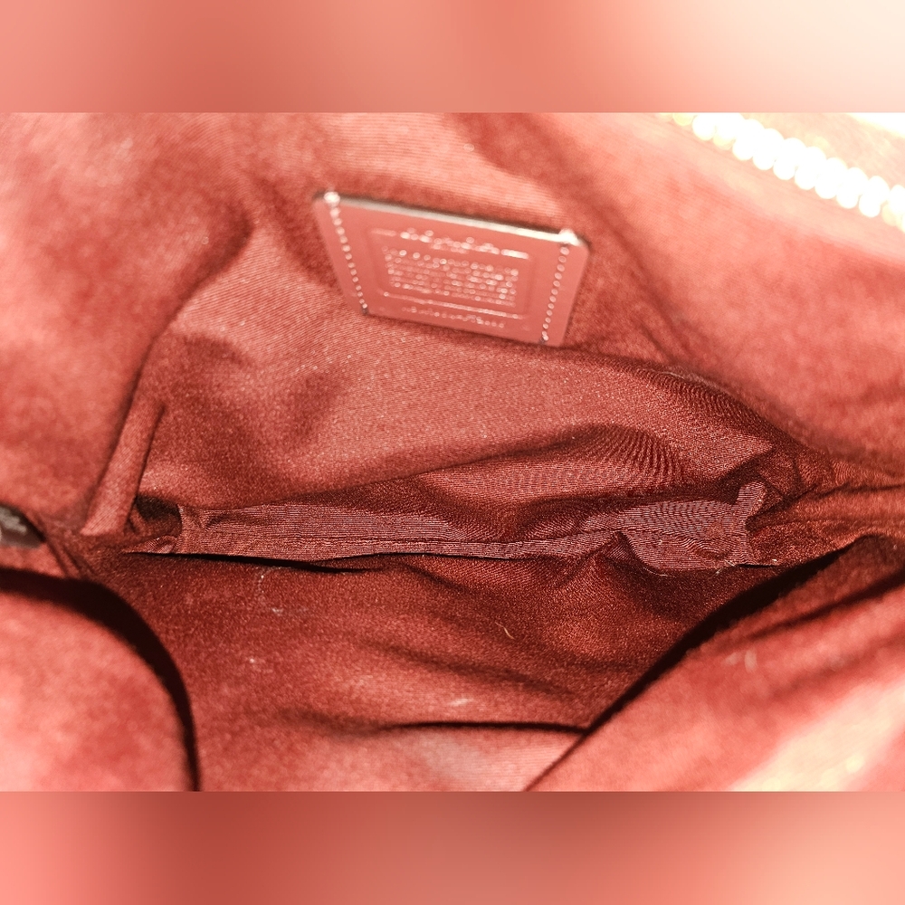 Coach Crossbody Pink, Tan & Red Like New - Picture 9 of 10